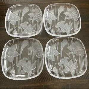 Vintage Mikasa | Crystal Frosted Flowers 6.5" plates